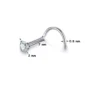 Piercing Narine Stud Courbé Titane à Zircon Serti à Griffes (dimensions)