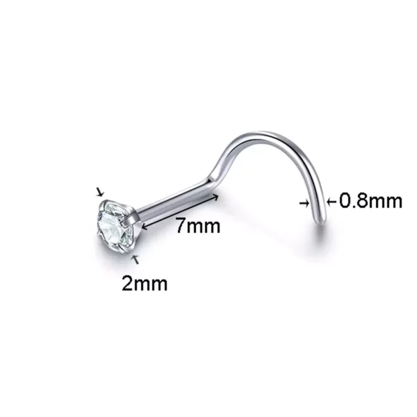 Piercing Narine Stud en U en Titane Éclat du Crépuscule (dimensions)