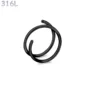 Piercing Nez Double Anneau Nostril Acier 316L Noir PVD.