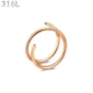 Piercing Nez Double Anneau Nostril Acier 316L Or Rose PVD.