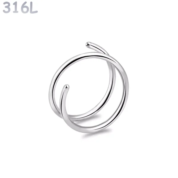 Piercing Nez Double Anneau Nostril Acier 316L Poli Piercing Nez Double Anneau Nostril Acier 316L Poli.