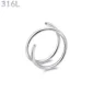 Piercing Nez Double Anneau Nostril Acier 316L Poli.