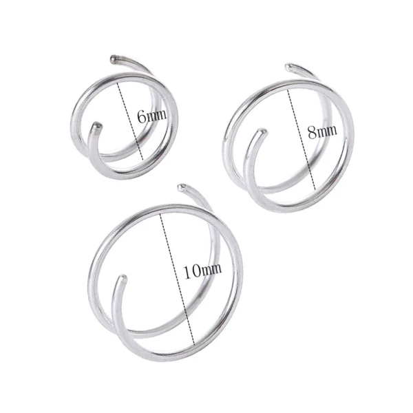 Piercing Nez Double Anneau Nostril Acier 316L (dimensions) Piercing Nez Double Anneau Nostril Acier 316L (dimensions).