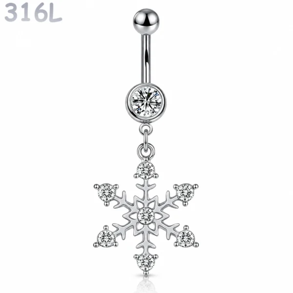 Piercing Nombril Flocon de Neige Scintillant Piercing Nombril Flocon de Neige Scintillant.
