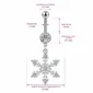Piercing Nombril Flocon de Neige Zirconiums Scintillants (dimensions).