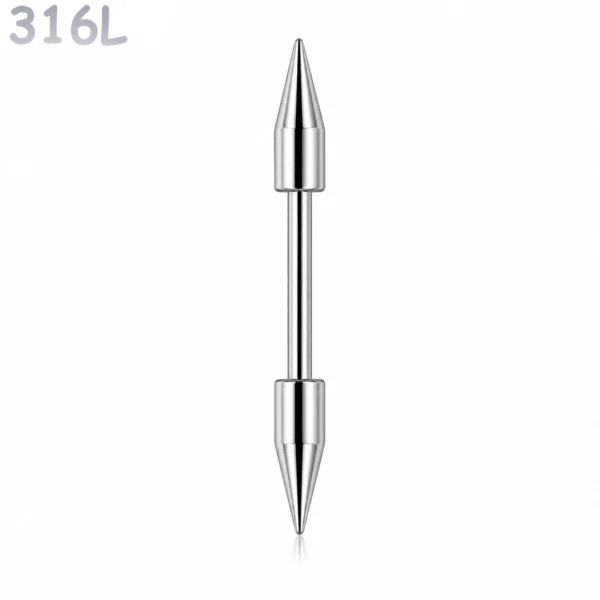 Piercing Téton à Longues Pointes Coniques Acier 316L Poli Piercing Téton à Longues Pointes Coniques Acier 316L Poli.