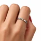 Bague au Doigt Femme en Argent 925 & Moissanite Sertie.
