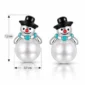 Boucles d’Oreilles Bonhomme de Neige Perlé en Argent 925 (dimensions)