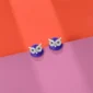 Boucles d'Oreilles Chouette en Argent 925 aux Yeux Sertis de Zirconiums
