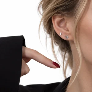 Boucles d’Oreilles Composition d’Étoiles en Argent 925.