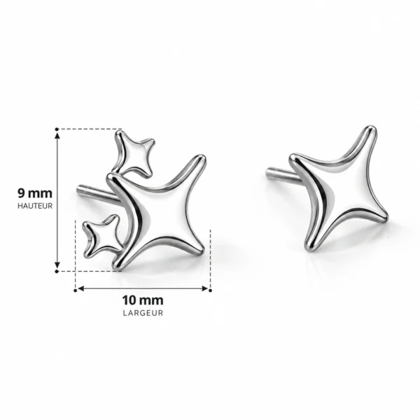 Boucles d’Oreilles Composition d’Étoiles en Argent 925 (dimensions) Boucles d’Oreilles Composition d’Étoiles en Argent 925 (dimensions)