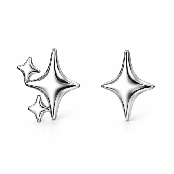 Boucles d’Oreilles Étoiles en Argent 925 Boucles d’Oreilles Étoiles en Argent 925
