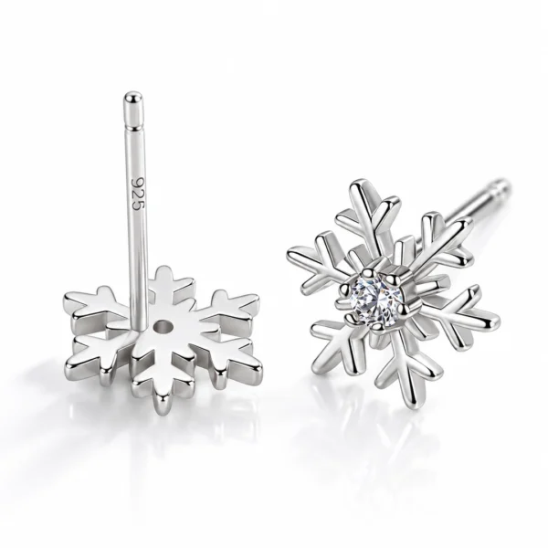 Boucles d'Oreilles Flocon de Neige Thème Noël Boucles d'Oreilles Flocon de Neige Thème Noël