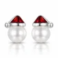 Boucles d’Oreilles Noël en Argent 925 & Perles.