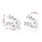 Boucles d'Oreilles Renne de Noël en Argent 925 & Perle (dimensions).