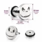 Boucles d'Oreilles Tête de Mort Jack Skellington (dimensions).