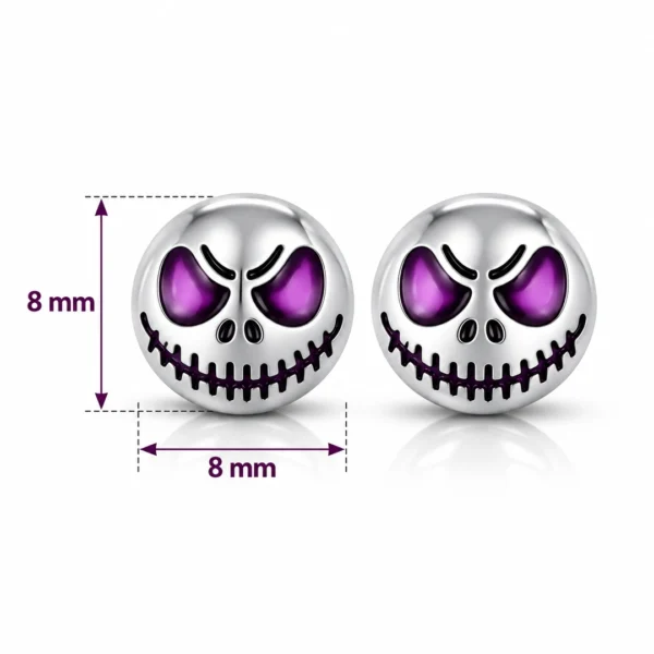 Boucles d’Oreilles Tête de Mort Phosphorescente en Argent 925 (dimensions) Boucles d’Oreilles Tête de Mort Phosphorescente en Argent 925 (dimensions).
