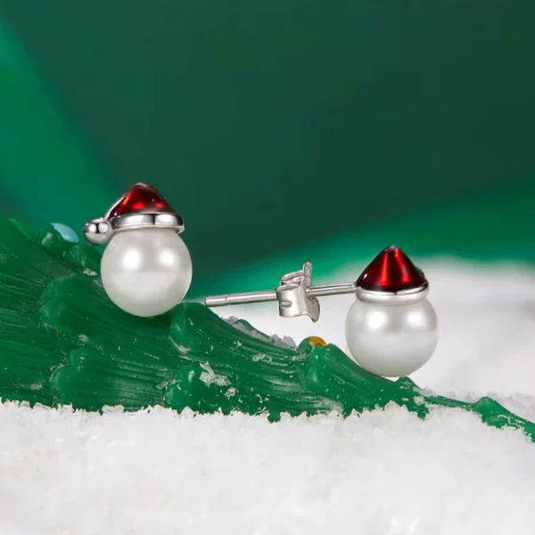 Boucles d'oreilles en argent 925 Perle de Noël (tige et fermoir) Boucles d'oreilles en argent 925 Perle de Noël (tige et fermoir).