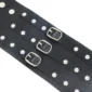Bracelet Large Cuir Noir Boucles à Ardillon et Rivets.