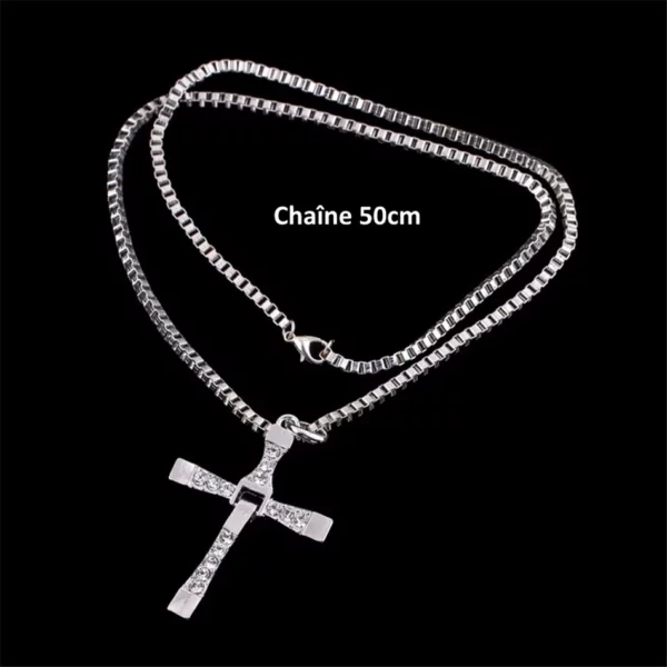 Chaîne Croix Gothique Homme avec Zircons Inspiration Toreto (dimensions 2) Chaîne Croix Gothique Homme avec Zircons Inspiration Toreto (dimensions).