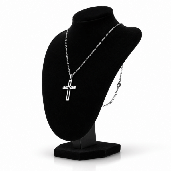 Collier Croix JESUS Acier Inox Collier Croix JESUS Acier Inox.