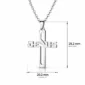 Collier Croix JESUS Acier Inoxydable 316L (dimensions).