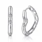 Créoles Argent 925 en forme de Cœur avec Zirconiums.