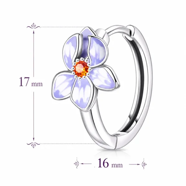 Créoles Fleur Lavande en Argent 925 à Zirconium Orange (dimensions et diamètre interne 12 mm) Créoles Fleur Lavande en Argent 925 à Zirconium Orange (dimensions et diamètre interne 12 mm)