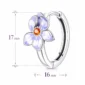 Créoles Fleur Lavande en Argent 925 à Zirconium Orange (dimensions et diamètre interne 12 mm)