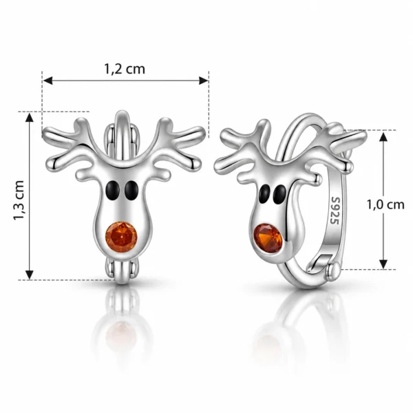Créoles Renne de Noël en Argent 925 & Zirconium Rouge (dimensions) Créoles Renne de Noël en Argent 925 & Zirconium Rouge (dimensions)