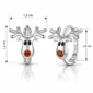 Créoles Renne de Noël en Argent 925 & Zirconium Rouge (dimensions)
