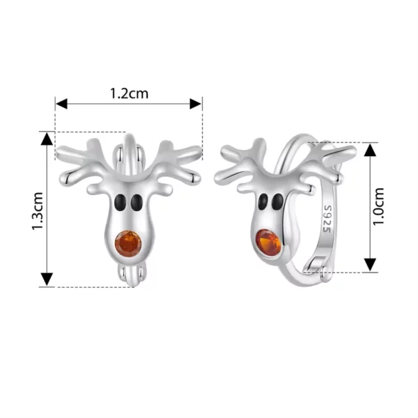 Créoles Renne en Argent 925 avec Nez Rouge en Zircon (dimensions) Créoles Renne en Argent 925 avec Nez Rouge en Zircon (dimensions).