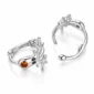 Créoles à Charnière Motif Renne de Noël en Argent 925 & Zirconium Rouge