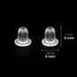 Embouts Silicone Transparent 4 mm x 4 mm pour Boucles d’Oreilles.