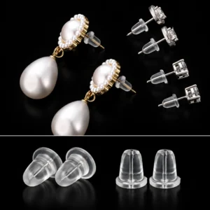 Embouts Silicone Transparent pour Boucles d’Oreilles.