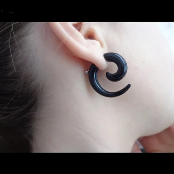 Faux Écarteur Lobe Spirale en Acrylique (sur lobe).