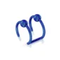 Faux Piercing Double Anneau avec Billes en Acier 316L Bleu PVD.
