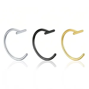 Faux Piercing Lèvre Anneau en Acier Chirurgical 8 ou 10 mm.