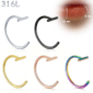 Faux Piercing Lèvre Anneau en Acier Chirurgical 8 ou 10 mm.