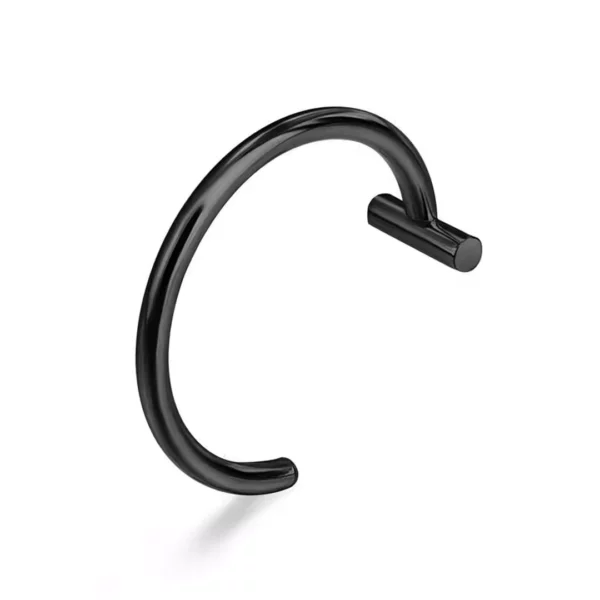 Faux Piercing Lèvre Anneau en Acier Chirurgical 8 ou 10 mm (variante couleur noir) Faux Piercing Lèvre Anneau en Acier Chirurgical 8 ou 10 mm (variante couleur noir).