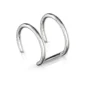 Faux Piercing Lèvre Cartilage Double Anneau en Acier (variante teinte acier brut).