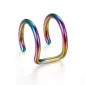 Faux Piercing Lèvre ou Cartilage Anneau Double Acier 316L (variante multicolore PVD).