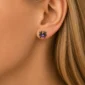 Femme avec Boucles d'Oreilles Araignée Argent 925 à Zirconiums Colorés