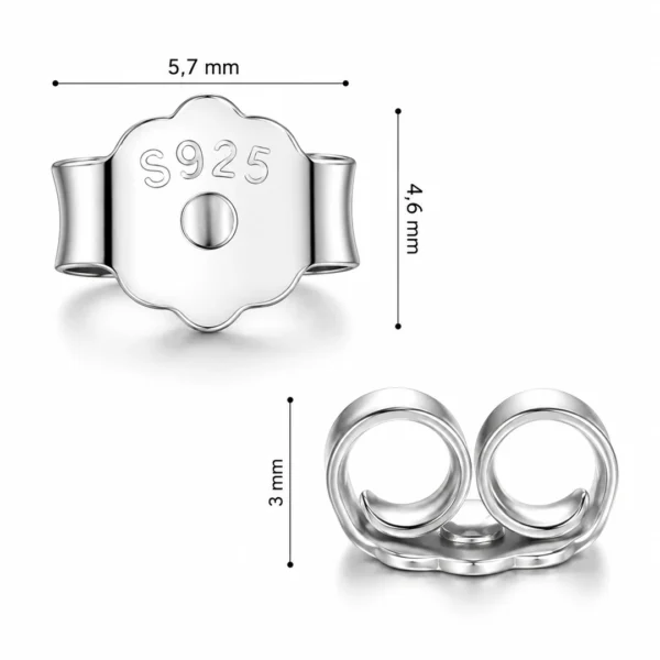 Fermoirs Papillon pour Boucles d'Oreilles en Argent 925 Sterling (dimensions) Fermoirs Papillon pour Boucles d'Oreilles en Argent 925 Sterling (dimensions).