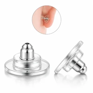 Fermoirs de Boucles d’Oreilles en Acier & Silicone.