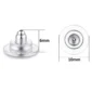 Fermoirs de Boucles d’Oreilles en Acier & Silicone (dimensions).