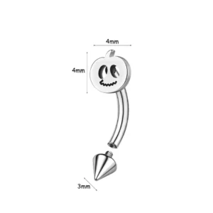 Piercing Banane Citrouille & Spike en Acier Chirurgical (dimensions et filetage).