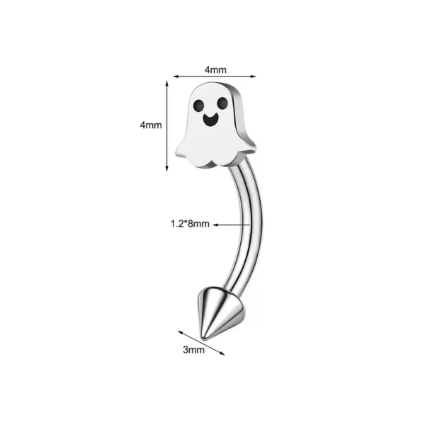 Piercing Banane Fantôme & Spike en Acier Chirurgical (variante 8mm) Piercing Banane Fantôme & Spike en Acier Chirurgical (variante 8mm).