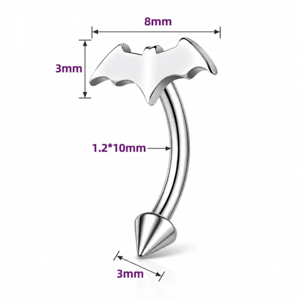 Piercing Chauve-Souris Banane 10 mm Arcade & Oreille en Acier 316L Piercing Chauve-Souris Banane 10 mm Arcade & Oreille en Acier 316L.