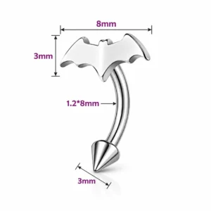 Piercing Chauve-Souris Banane 8 mm Arcade & Oreille en Acier 316L.